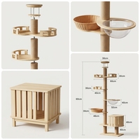 Approvisionnement direct usine : Arbre à chat moderne tout-en-un avec poteau d'escalade, lit pour chat, jouets intégrés et griffoir en sisal, grand et robuste