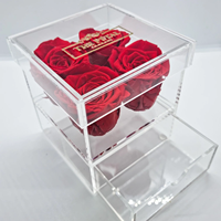 Boîtes à fleurs modernes pliables personnalisées de différentes tailles, grandes, moyennes et petites, boîte en acrylique Infinity Rose
