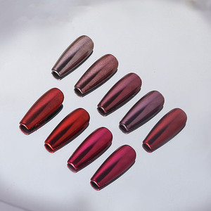 Nouveauté, vente en gros, 9 couleurs, décorations pour ongles en paillettes miroir magiques rouges du Nouvel An, poudre miroir magique pour ongles rouges - Product Image 6