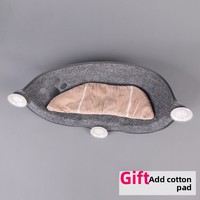 Hamac pour chat à ventouse, perchoir de fenêtre suspendu, lit en verre semi-circulaire en feutre, motif patte de chat, pour chat au soleil