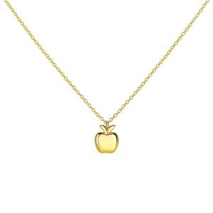 Collier pendentif pomme dorée avec chaîne en acier inoxydable 316L plaqué or PVD, bijou fantaisie mignon pour femme, idéal comme cadeau - Product Image 1