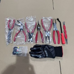 Auto Repair <b>Pliers</b> <b>Set</b> 10 Pieces High Carbon Steel Oil Pipe Clamp Tool Kit With Glove And Bits For Automotive Maintenance - Product Image 1