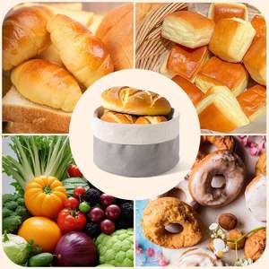 ถุงใส่ขนมปังแบบใช้ซ้ำได้ ตะกร้าผ้าทรงกลมสำหรับเก็บรักษาความสดของขนมปัง ซีเรียล ถั่ว ผลไม้ ผัก ธัญพืช - Product Image 4