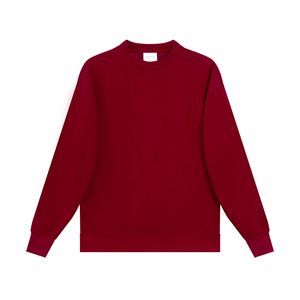 Produttori di abbigliamento personalizzato 380 grammi di cotone poliestere tessuto Casual ampio a maniche lunghe <span class=keywords><strong>felpa</strong></span> girocollo tinta unita - Product Image 5