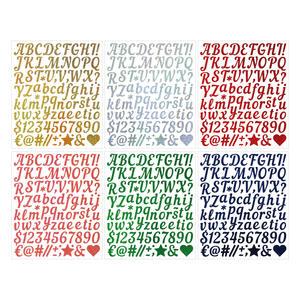 สติกเกอร์ลายมือ1นิ้วสติกเกอร์ติดตัวอักษรทรายสีทองเงินเงางามกันน้ำของขวัญการ์ดอวยพร DIY สติกเกอร์ตัวเลขตัวอักษร - Product Image 2