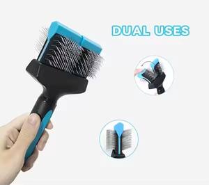 Herramientas de aseo para mascotas, cepillos deslizantes flexibles duros de doble cara, cepillos versátiles para acicalar perros - Product Image 6