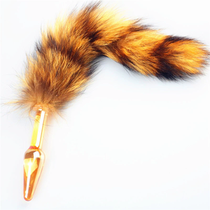 Petites perles d'entraînement en verre transparent avec queue scintillante 4 couleurs pour débutant Butt Plug - Product Image 3