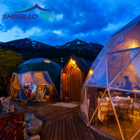4m 5m 6m 7m 8m 10m Hôtel étanche Résistance aux UV UFO Star PC Glamping Igloo Dômes géodésiques maison dôme tente