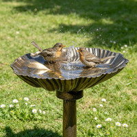 Promotion : Bain d'oiseaux d'extérieur avec support, mangeoire à oiseaux en plastique style antique pour oiseaux sauvages, décoration de jardin