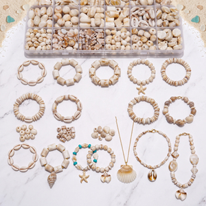 Kit de Fabricación de Joyería con Cuentas de Conchas Estilo Océano, Juego de 24 Rejillas de Cuentas Sueltas para Manualidades de Pulseras y Collares - Product Image 2