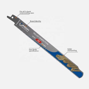 Lame de scie sabre bimétallique Profi S1022VFR 8% Cobalt, pressée à chaud, OEM, épaisseur 0,9 mm, 14/10 TPI, pour démontage de palettes en bois - Product Image 1