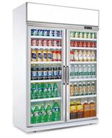 Équipement de supermarché, réfrigérateur Vertical à quatre portes en verre, congélateur Vertical