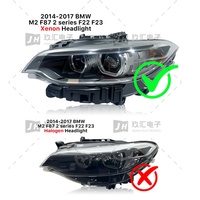 Ensemble de phares au xénon pour BMW F22 F23 F87 M2 2014-2017, feux de jour blancs et jaunes commutables, yeux d'ange