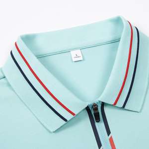 Camisetas Polo negras con cremallera para hombre de alta calidad, camisetas polo de moda con cuello con cremallera para hombre - Product Image 4