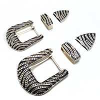 Boucle de ceinture personnalisable pour femme, style western cowboy, trois pièces, en alliage de zinc plaqué 33MM-40MM, accessoires de ceinture imprimés par transfert thermique