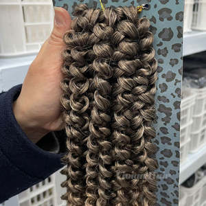 Trecce da 22 pollici con onde d'acqua morbida per Passion Twist ricci intrecciati capelli in fibra naturale nero Pre-loop all'uncinetto tinti-all'ingrosso - Product Image 4