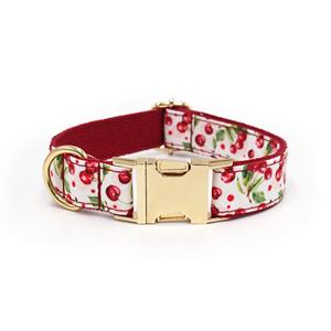 Nuevas Ideas para pequeñas empresas 2025, <span class=keywords><strong>Collar</strong></span> de perro a la moda con patrón de frutas, collares bonitos de poliéster para perros, <span class=keywords><strong>Collar</strong></span> de perro con logotipo personalizado dorado - Product Image 6