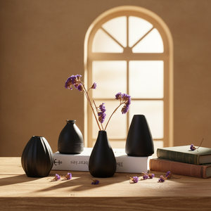 <span class=keywords><strong>Vase</strong></span> à fleurs <span class=keywords><strong>Ikebana</strong></span> noir mat de style <span class=keywords><strong>japonais</strong></span>, <span class=keywords><strong>vase</strong></span> en céramique antique Kenzan - Product Image 2