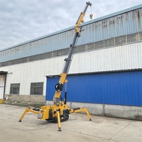 Nouvelles mini-grues araignées avec bras hydrauliques articulés et nacelles suspendues, capacité de 1,2T, grues sur chenilles