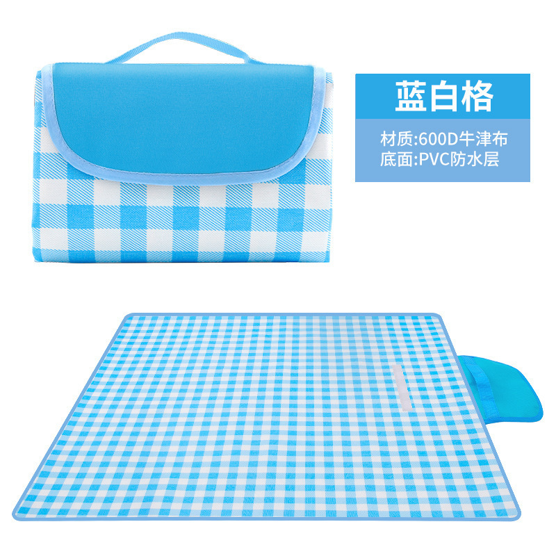 Blue and white checkered Oxford cloth