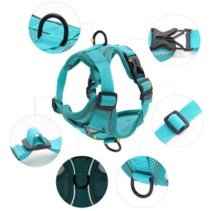 QUCHONPET Producto para <span class=keywords><strong>Perro</strong></span> <span class=keywords><strong>Chaleco</strong></span> Transpirable Reflectante, Juego de Arnés y Correa, Arnés Tipo <span class=keywords><strong>Chaleco</strong></span> de Malla Reflectante sin Tirones - Product Image 6