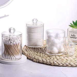 Set di 3 Contenitori per Tamponi e Cotone, Barattolo da 10 Oz per Qtip, Dispenser Trasparente per Bagno - Product Image 2