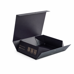 Custom One‑Piece Collapsible <b>Magnetic</b> Gift Box With Ribbon Logo Print Foldable Paper Gift Box For Cosmetic Clothing Wedding Gift - Product Image 1