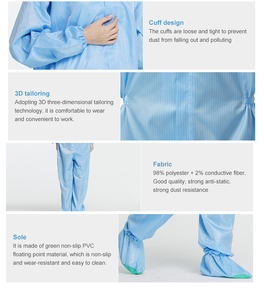 再利用可能なESDラペルスーツポケット付きSMTワークショップガウンワンピース衣服TC衣服ラボESDスモック制服作業服 - Product Image 6