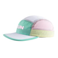 Gorra de 5 Paneles de Malla para Campamento, Tejido de Secado Rápido, Panel Frontal con Logotipo Impreso, Visera Plana, Gorra Deportiva Ajustable para Hombre