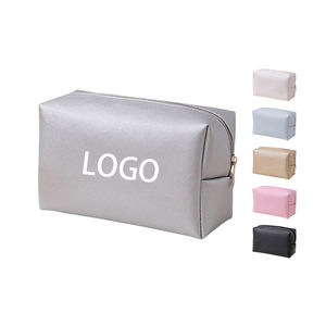 Neceser de Gran Capacidad a Rayas con Cremallera Bolsa de <span class=keywords><strong>Maquillaje</strong></span> de Cuero a la Moda con Malla y Logo Impreso para Viaje - Product Image 1