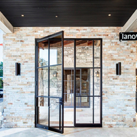 Portes battantes en aluminium sur mesure, modernes, pour l'extérieur, avec vitrage, pour entrée commerciale