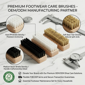 Ensemble de 3 brosses de nettoyage pour chaussures en nylon PP et poils de sanglier, souples, moyennes et dures, pour cuir, daim, maille et toile, fabrication OEM - Product Image 2