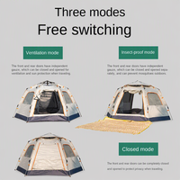 Tente hexagonale automatique double couche quatre saisons pour camping en plein air, grande capacité, imperméable et pare-soleil