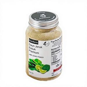 Poudre de feuilles de kaffir-lime biologique premium 100% pure Nutrifarm, emballage scellé pour des plats authentiques d'Indonésie - Product Image 1