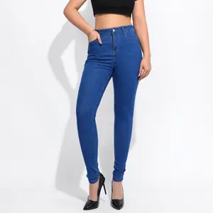 Джинсы джинсовые синие брюки мама оптовая продажа дропшиппинг Джинсы Тонкая коническая джинсовая ткань темно