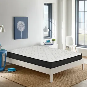 Matelas à ressorts ensachés 5 zones Matelas Sleeping Well Pocket Spring Memory Foam In Box Queen King Size Matelas noir et blanc - Product Image 1