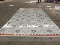 Prix de gros pour mosaïque hexagonale en marbre blanc pour sol de salle de bain, fabricant