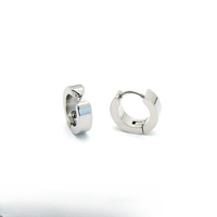 Boucles d'oreilles créoles à visser style punk simple avec diamants, en acier inoxydable, unisexe, à clipser, en stock, vente en gros
