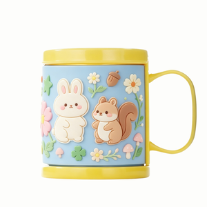 Vaso Infantil Anticaídas para Cepillarse los Dientes, Diseño 3D Estéreo, PVC Suave, Desechable, de Bambú - Product Image 1