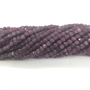 Khối Lập Phương Nhiều Mặt 2Mm 4Mm Chuỗi Hạt Đá Quý <span class=keywords><strong>Ruby</strong></span> Tự Nhiên Chính Hãng, Hạt Lập Phương <span class=keywords><strong>Ruby</strong></span> Mặt - Product Image 4