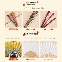 Éventail pliant en soie personnalisé avec technique d'impression, style chinois, pour cadeaux promotionnels - Vente en gros DIY
