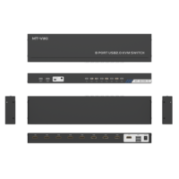 Conmutador KVM USB 8 en 1 con 8 Puertos, Cable Específico para KVM, Material Esmerilado, Interfaz HDMI