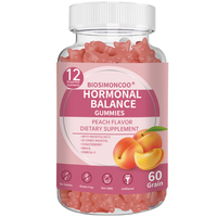 Gummies Équilibre Hormonal Saveur Pêche Myo-Inositol Gattilier Maca Complément de Soutien Hormonal Féminin 60 Unités Marque Privée OEM
