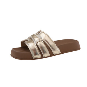 2026 New French Elegant Square Toe Woven Slide Sandals for Women Flat Fairy Outdoor Summer <b>Slippers</b> for Dresses - Product Image 5
