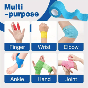 Envoltório coesivo autoaderente das ataduras da FITA 12 pacotes 2 "X 5 jardas envoltório autoadesivo não-tecido da atadura para o pulso do dedo do polegar - Product Image 5