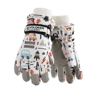Gants de ski isolés en Taslon doré, personnalisables, vente en gros directe usine, pour enfants, sports d'hiver, chauds et imperméables - Product Image 2
