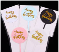 Neue Acryl Cupcake Topper Geburtstags torte Dekoration Geschenk Party liefert Runde Sechseck alles Gute zum Geburtstag Kuchen Topper