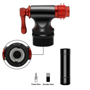 Pompe à air portable d'urgence 16g pour pneus <span class=keywords><strong>de</strong></span> vélo (route et VTT) avec <span class=keywords><strong>valve</strong></span> Presta / Schrader - Product Image 5