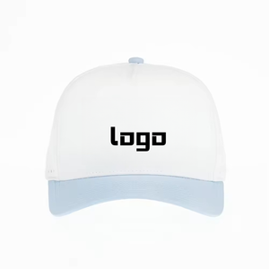 Custom 3D Puff <b>Print</b> Structured Golf Cap White Blue Polyester Plaid Curved Brim Laser Perforated Snapback Wholesale - Product Image 2