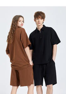 Verano nuevo diseño Unisex algodón poliéster moda Polo manga corta Camiseta Casual puló<span class=keywords><strong>ver</strong></span> media cremallera camisetas de hombre - Product Image 6